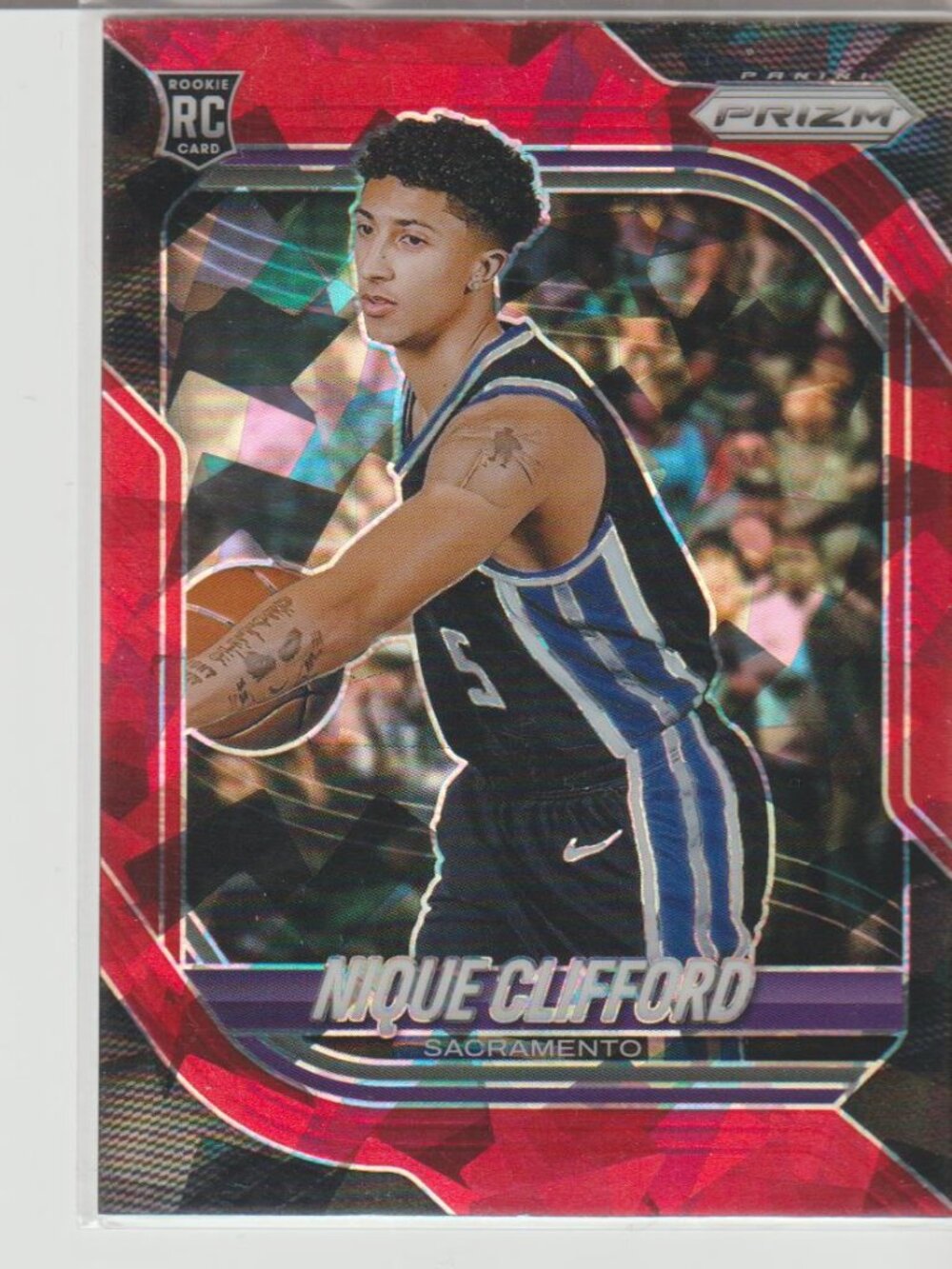 Nique Clifford 2025-26 Panini Prizm #19 RC Red Ice Prizm Rookie Kings